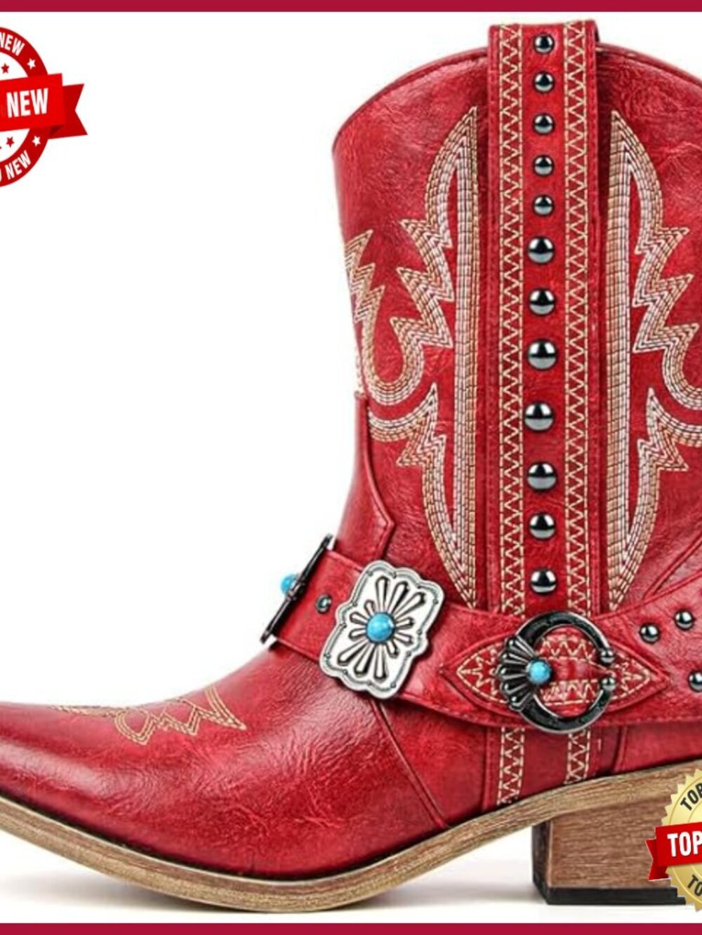Western Boots Ankle High Pointed Toe Embroidery Cowgirl Boots Rodeo Country